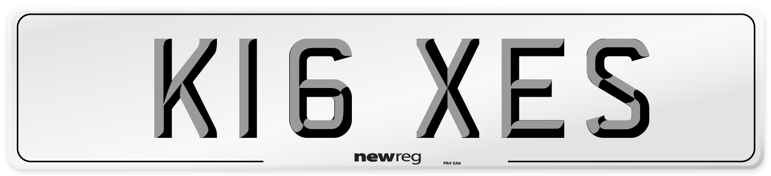 K16 XES Number Plate from New Reg